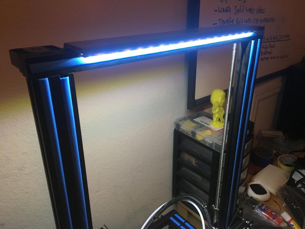 Barra de Luz LED Frontal e Traseira CR 10 / CR 10S (Sem Parafusos Necessarios)