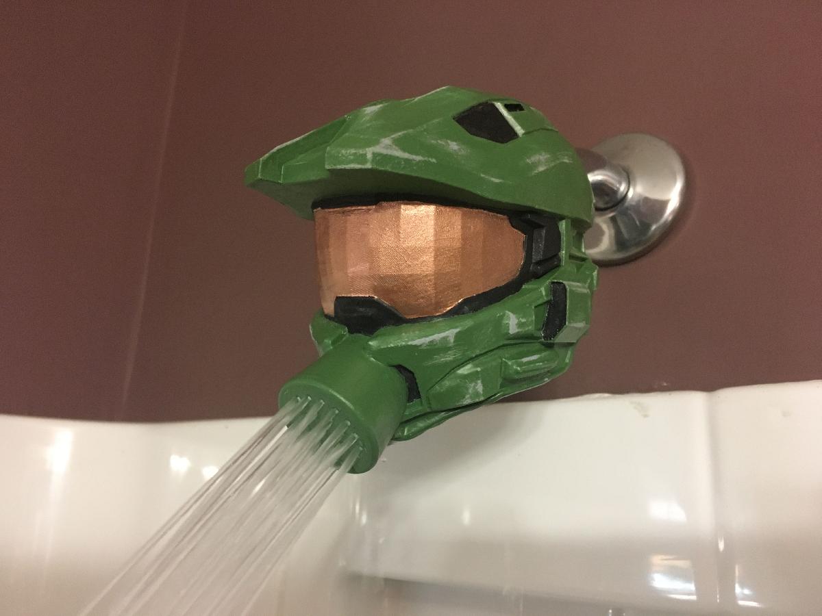 Cabeca de chuveiro do Master Chief de Halo