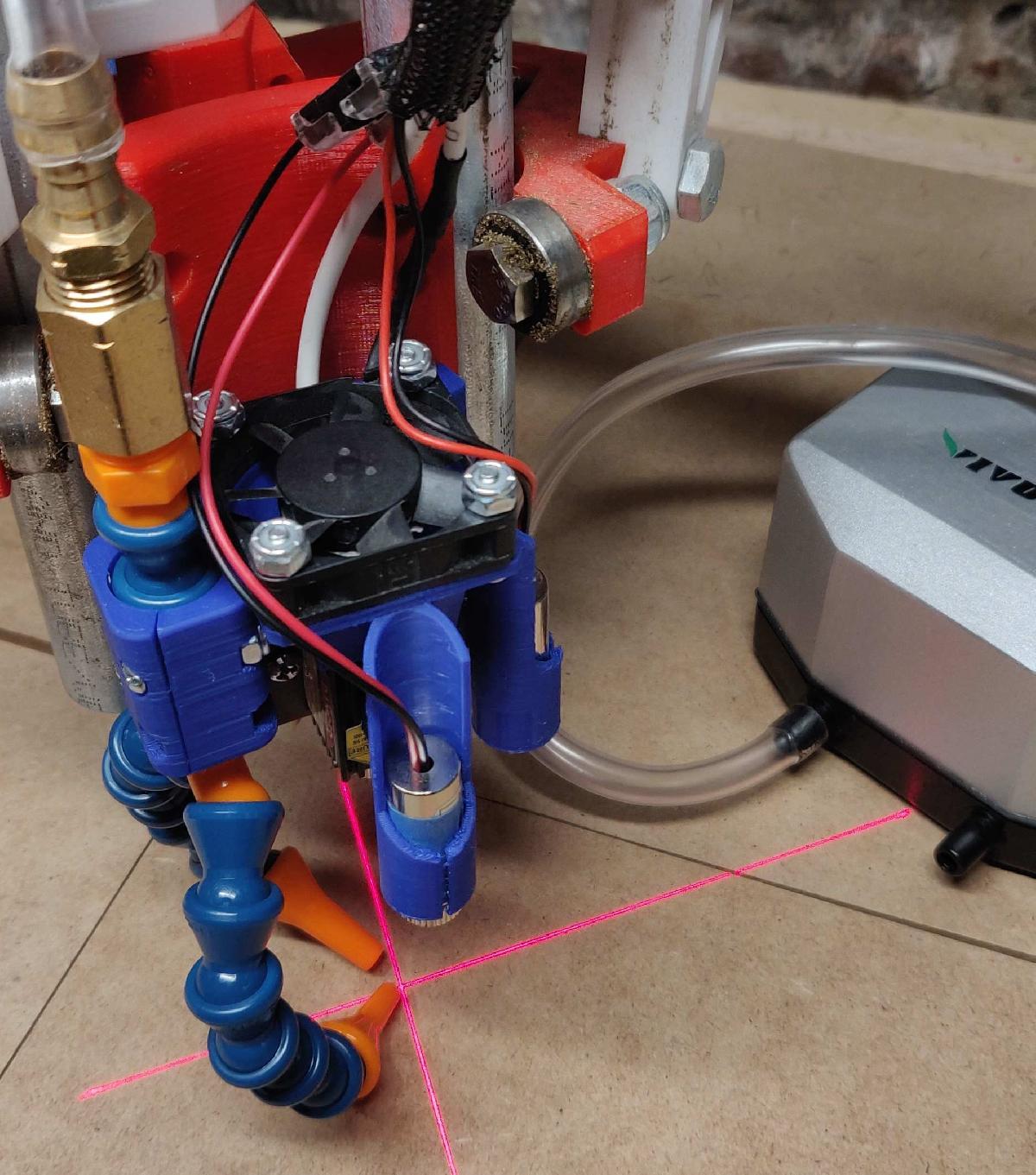 Suporte de Laser MPCNC 525 para laser de 2.8W com ventilador e lasers de linha