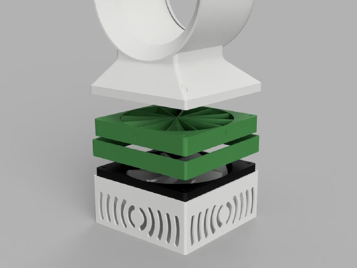Acelerador de Pressao Estatica de Ventilador para Ventilador Sem Helices de Mesa