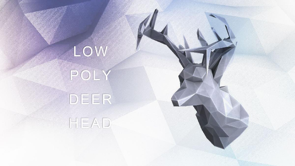 Geometric Low Poly Deer Head