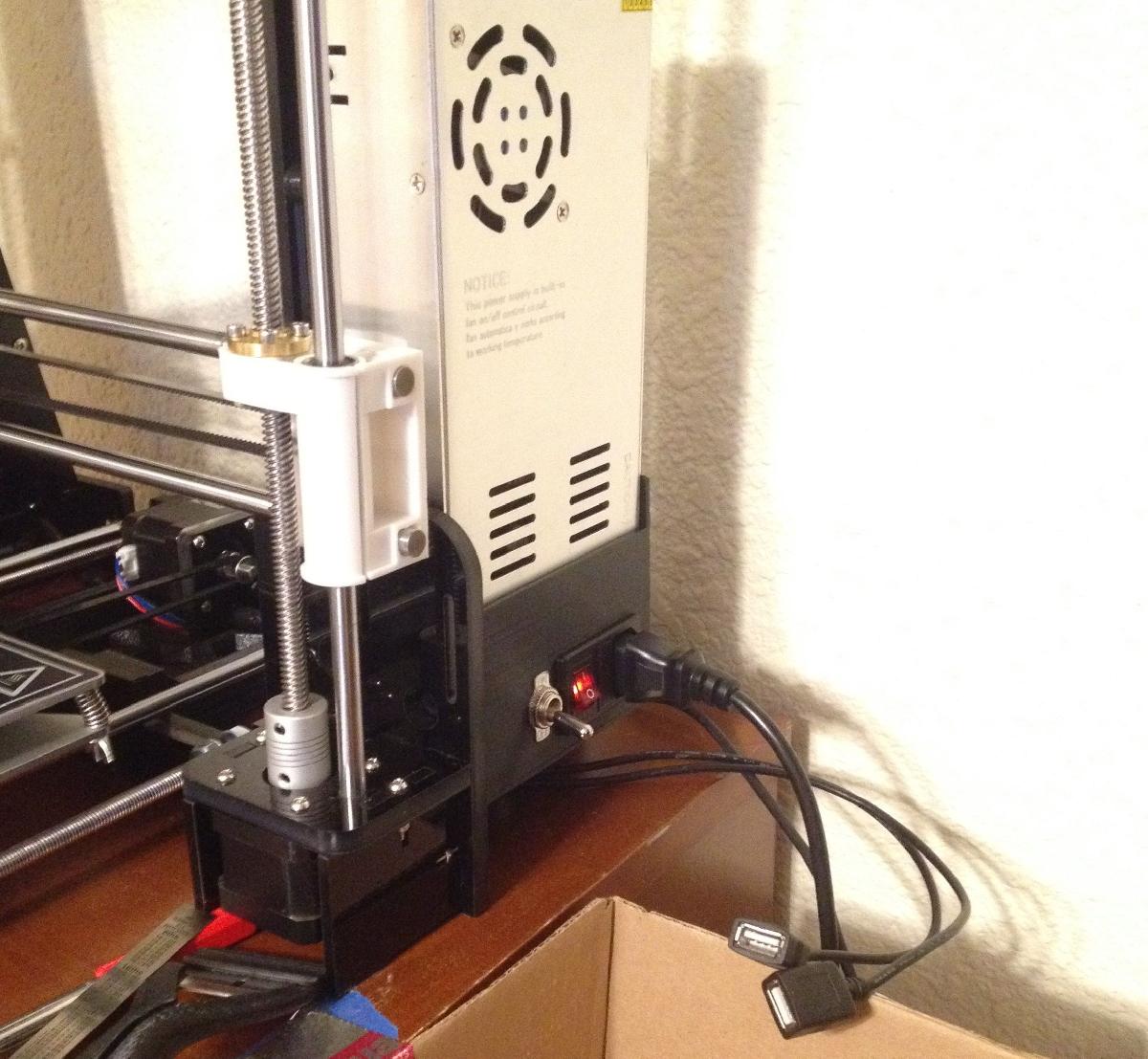 Capa de fonte de alimentacao de 30A Anet A8 com interruptor basculante e saida de carregador USB
