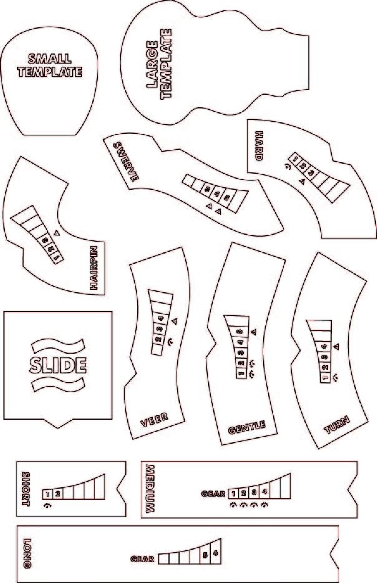 Arquivos DXF / AI de Templates Gaslands, Fonte de Linha Unica e Versao Limpa