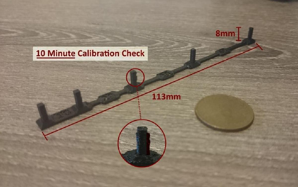 Teste de 10M V1   Impressao de Calibracao Mini de 10 Minutos para Oozing/Retracao a Diferentes Distancias