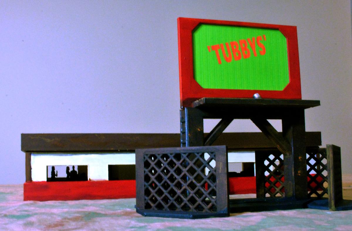 Diner Tubbys / Conjunto de Edificio e Placa de Pequenos Negocios