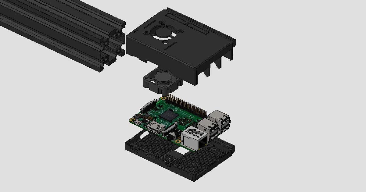 Gabinete de Trilhos Duplos para Ender 3 com Raspberry Pi