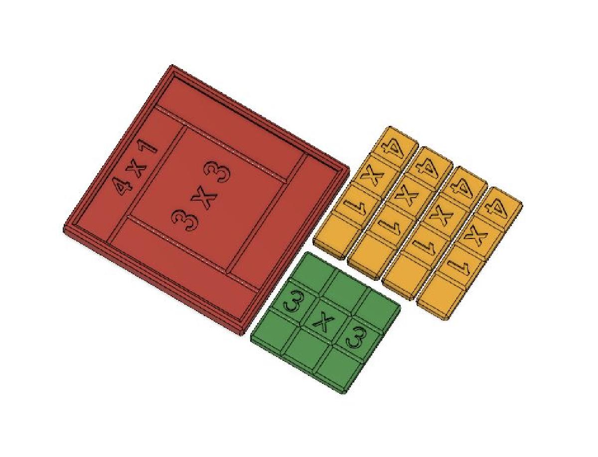 Modelo de Area para 3^2 + 4^2 = 5^2, Teorema de Pitagoras