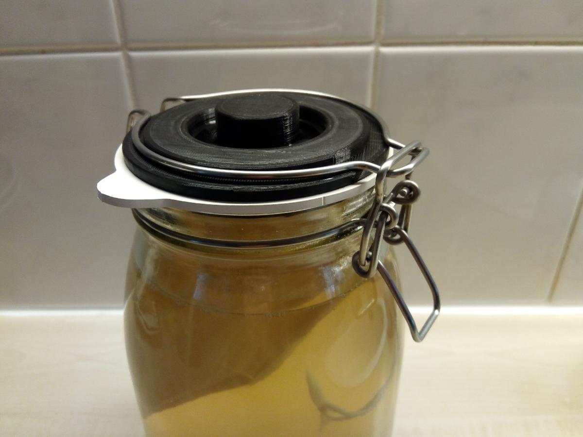 Trava de fermentacao para jarro Ikea Korken (Weck)