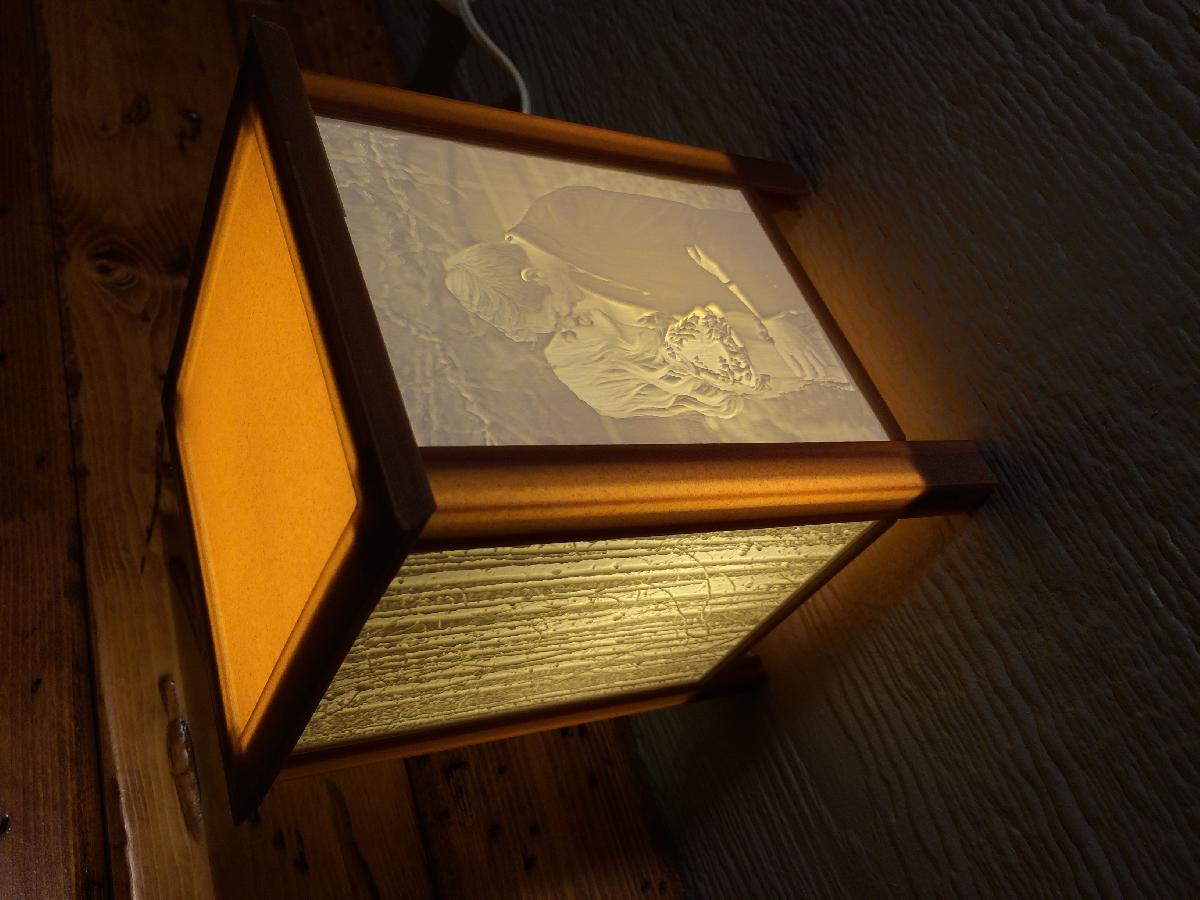 Lampada de luz lithophane personalizada