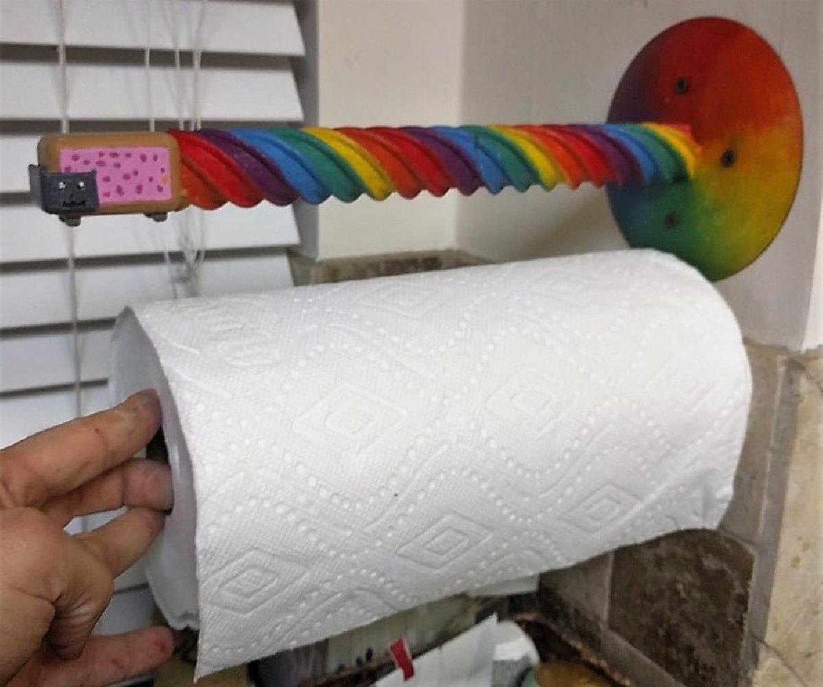 Suporte para toalhas de papel Nyan Cat
