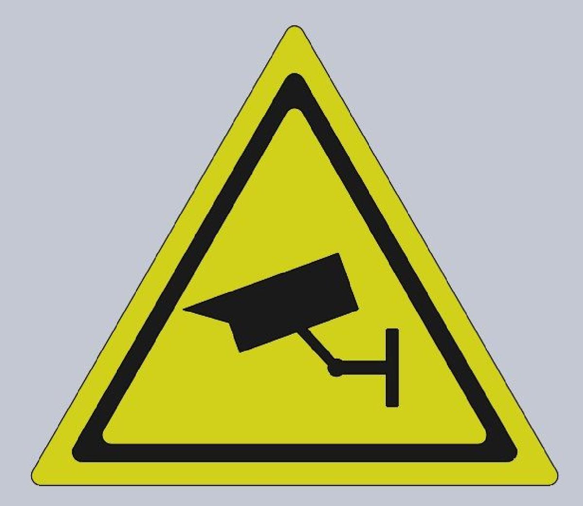 Placa de aviso de camera de seguranca