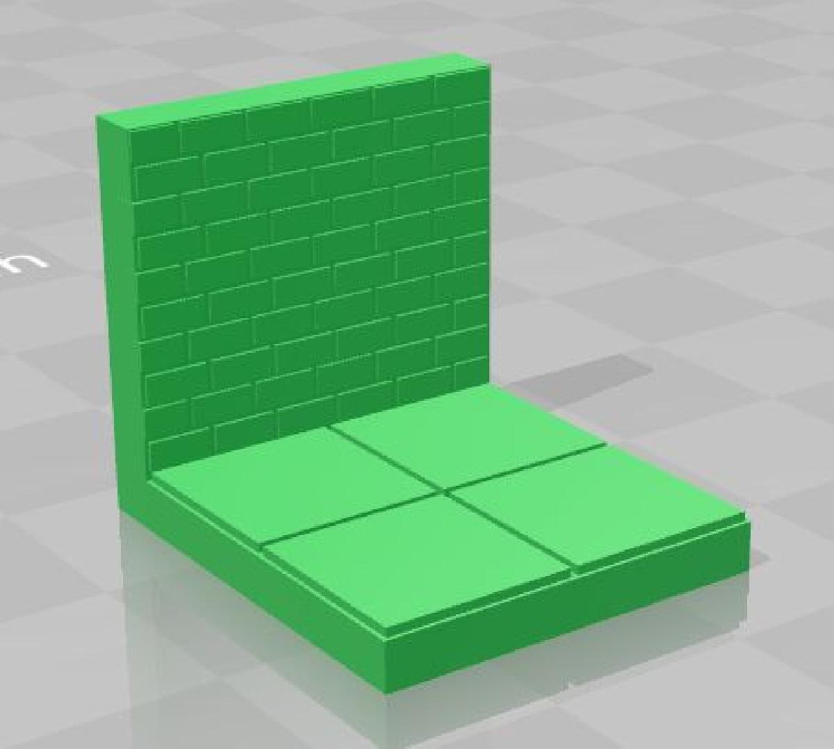 Azulejo de masmorras RPG 2x2 com parede (Azulejos EP)