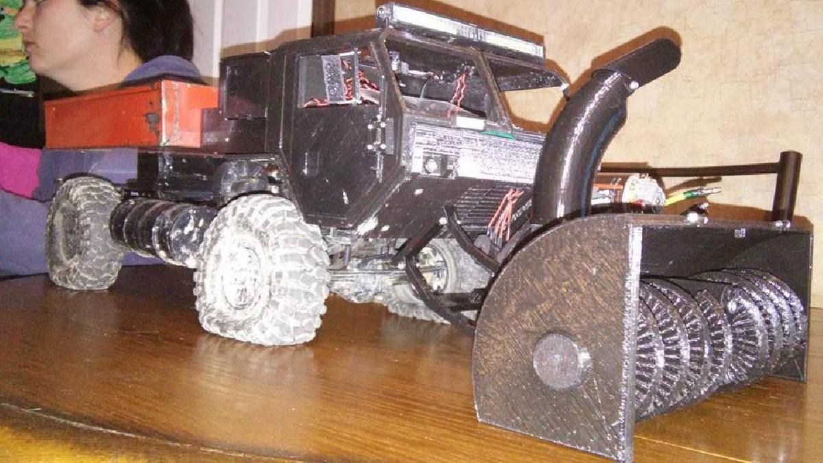 Soprador de neve para carroceria RC 4x4 Oshkosh em escala 1/10