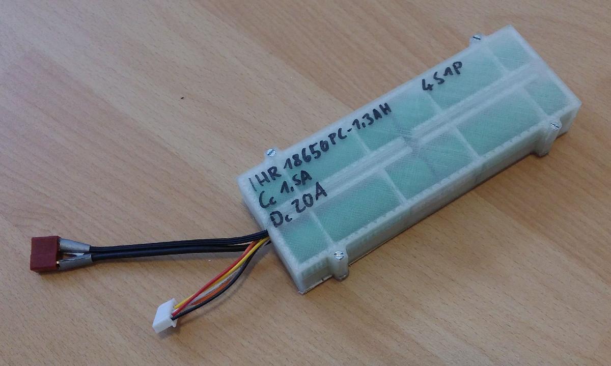 Caixa de Bateria 18650 para configuracao 4S1P