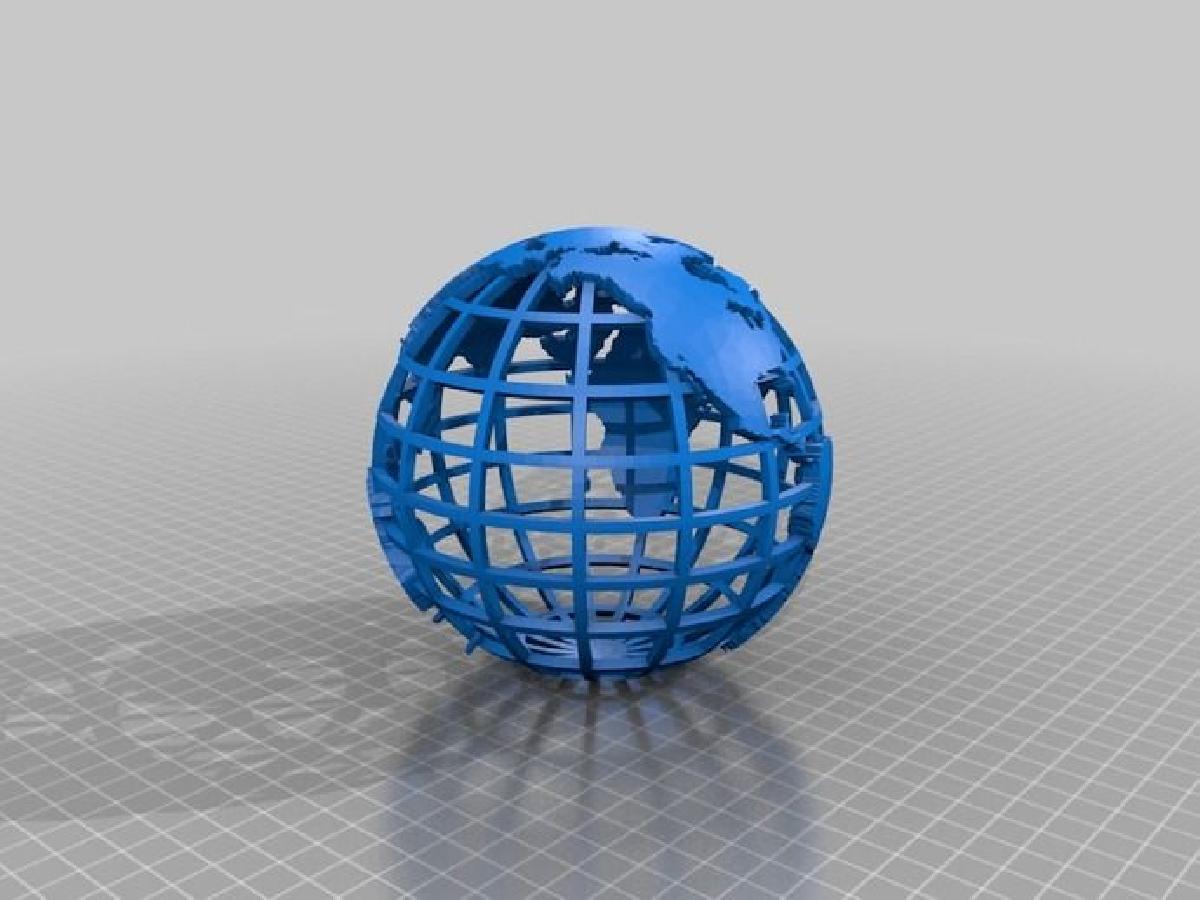 Globo quadriculado com ilhas removidas