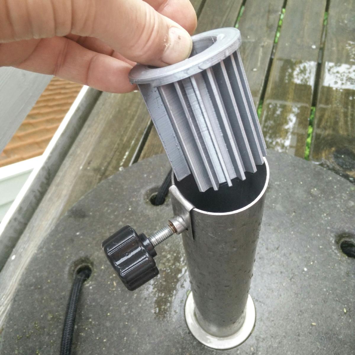 Adaptador parametrico para base de guarda sol