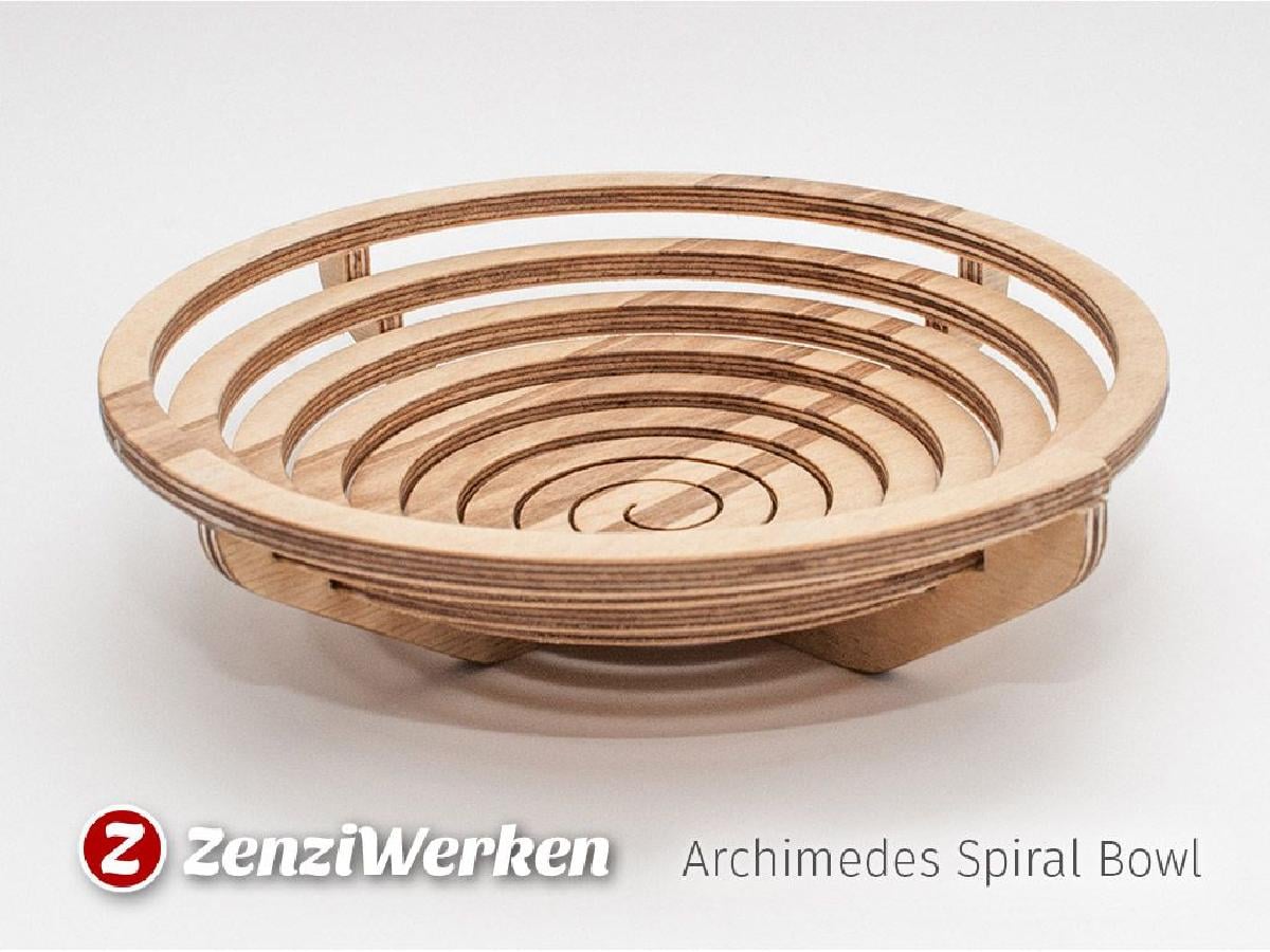 Tigela Espiral de Arquimedes cnc/laser
