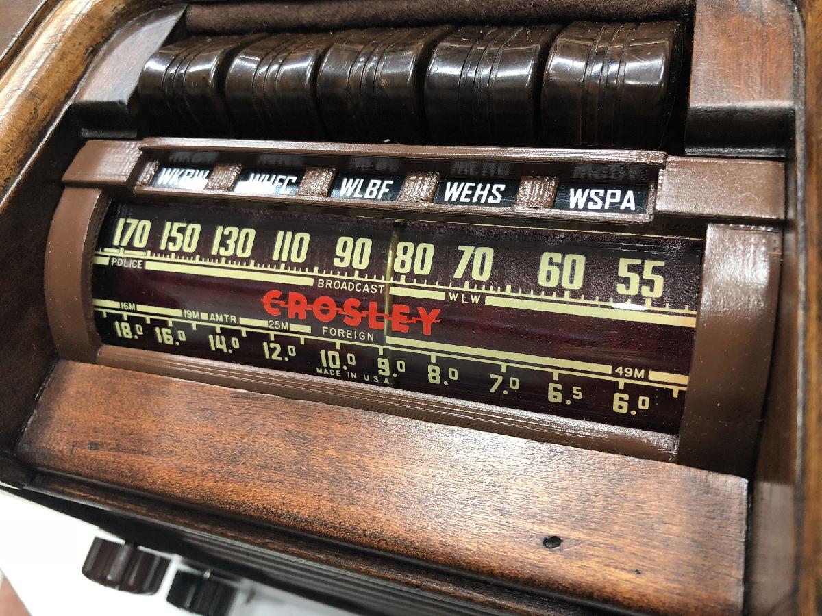 placa frontal de radio AM Crosley 1937