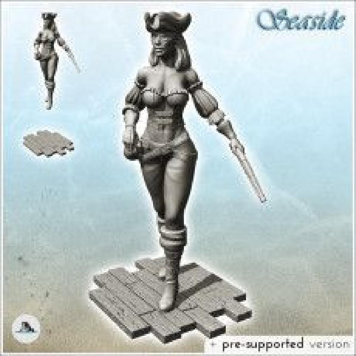 Pirata sexy feminina com pistola de polvora e olho de vidro (14)   Ilha do Barba Negra na Selva Praia Pirataria Caribe Medieval