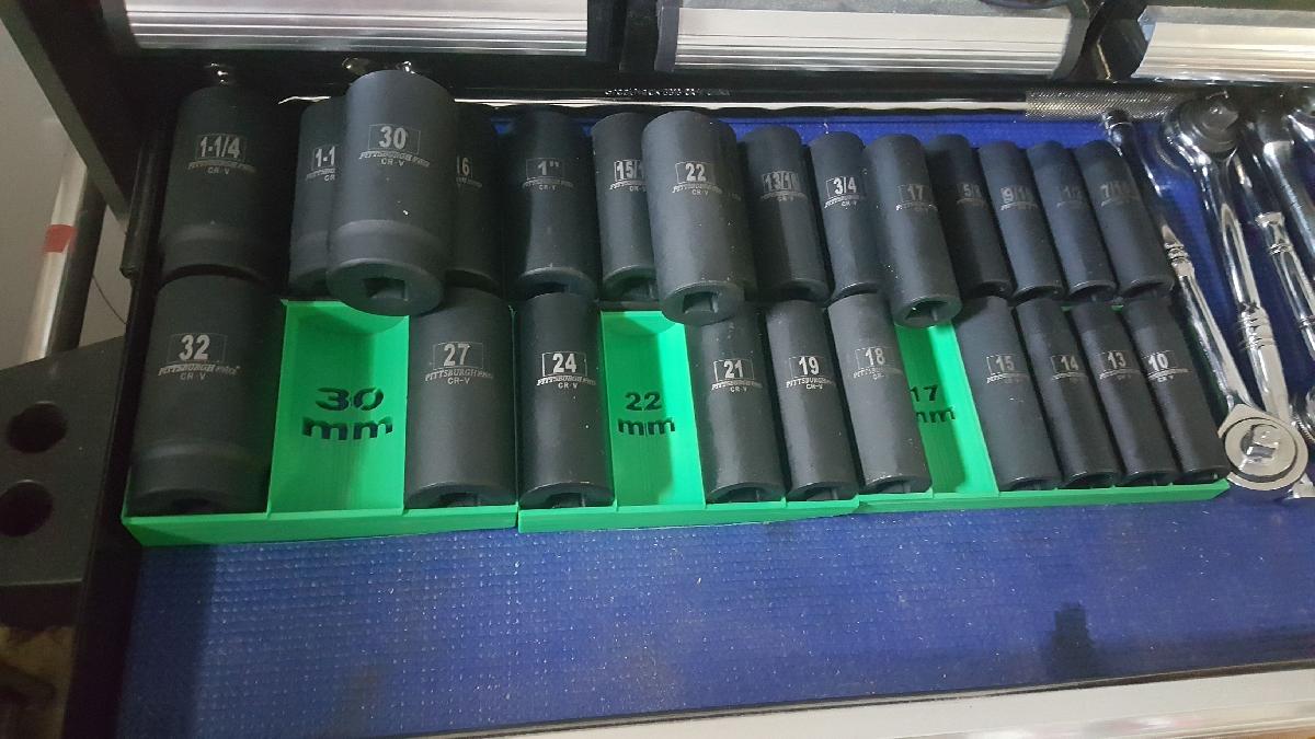 Bandejas de soquetes para chave de impacto metrica