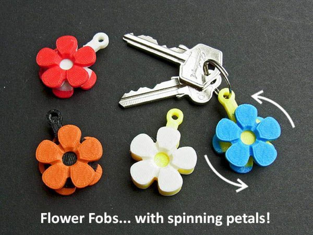 Flor Fobs... Flor chave Fobs que giram!