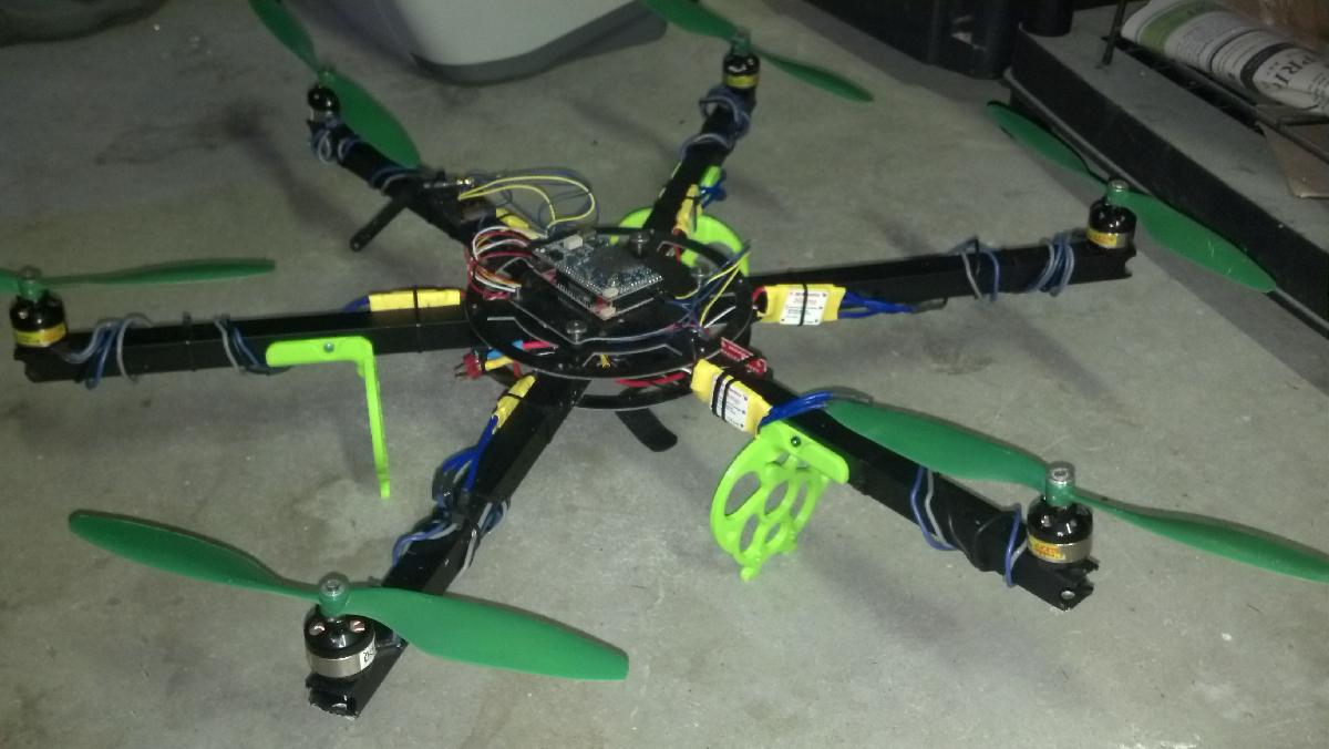 Senhor Lander o trem de pouso do hexacoptero