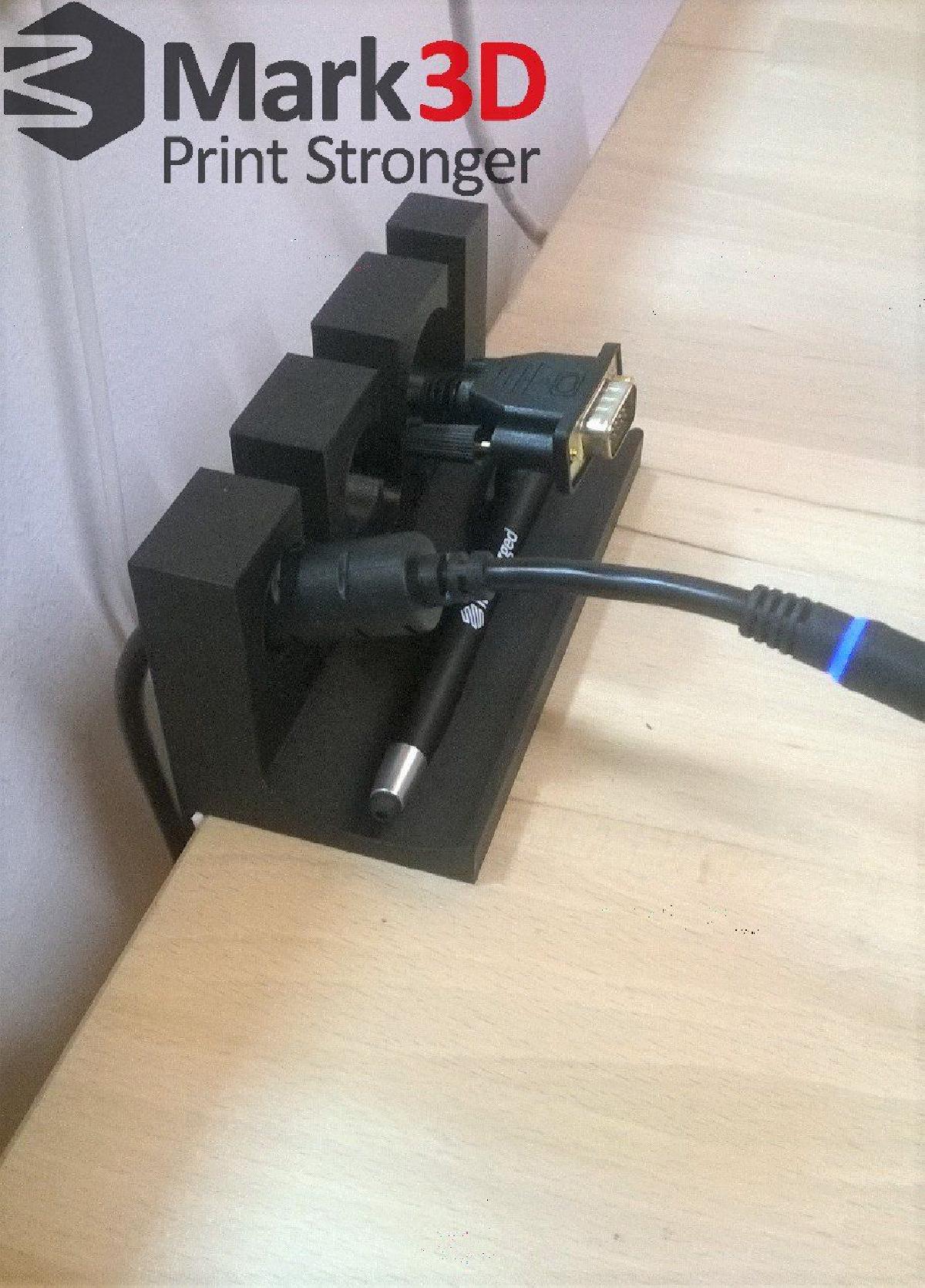 suporte triplo para cabos