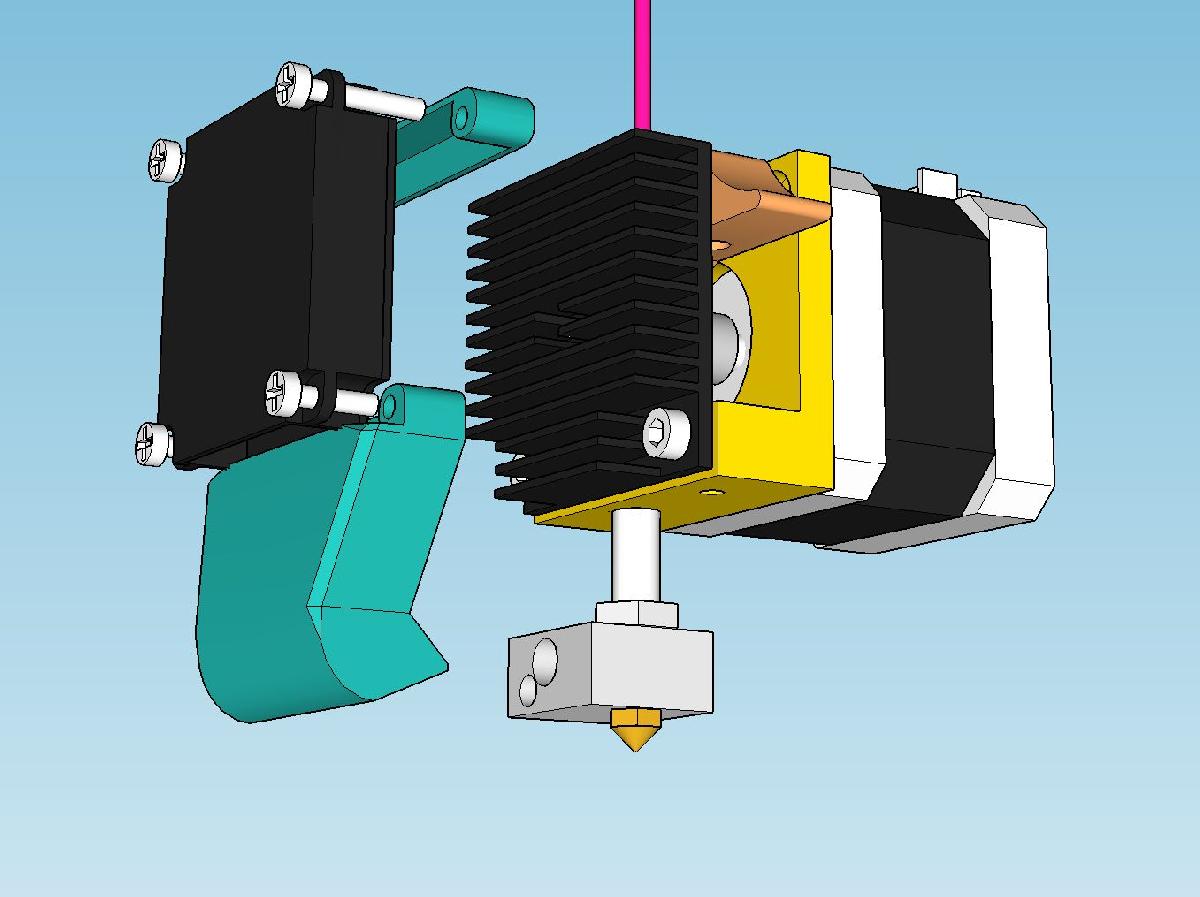 Configuracao de ventilador combo para extrusora de aluminio de acionamento direto MK8