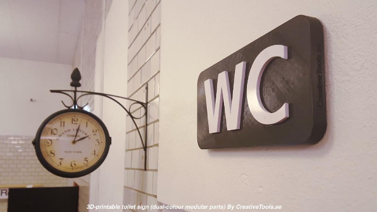 Sinais sanitários (peças modulares de duas cores)