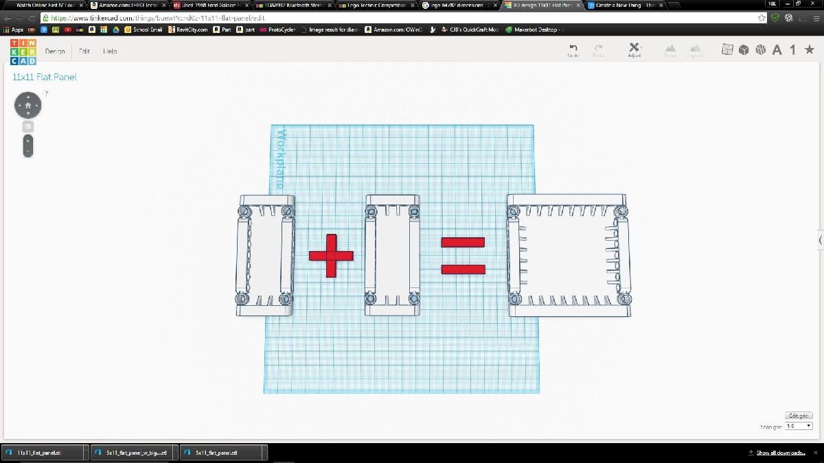 Painel Plano LEGO TECHNIC 3X11, 5X11 e 11x11 (64782)