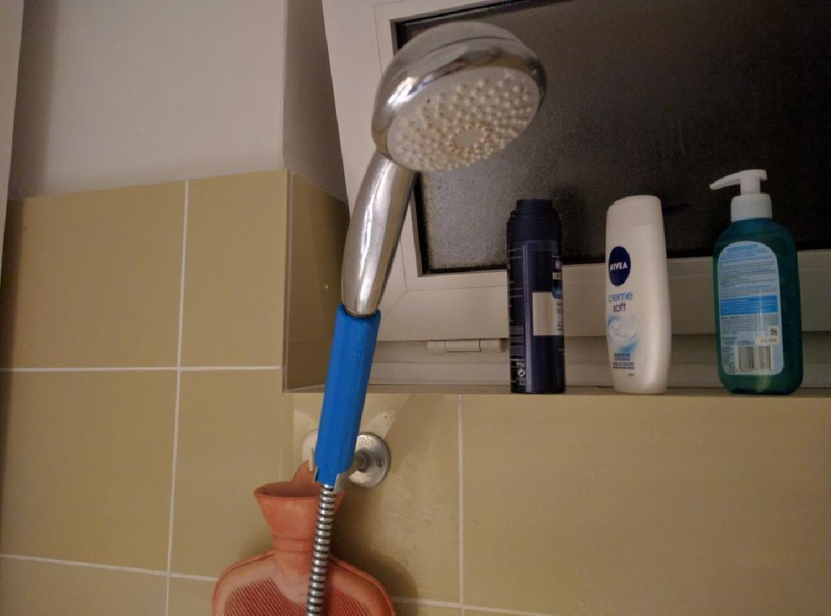 Extensao do suporte do chuveiro