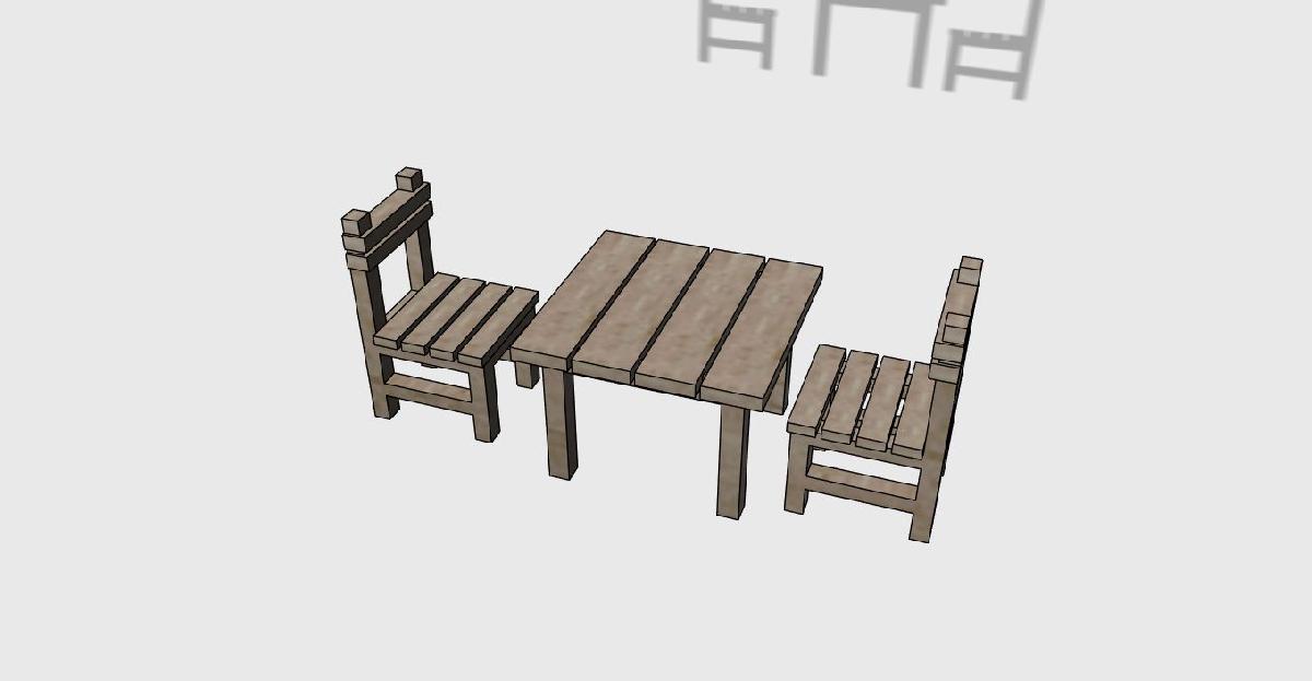 Cadeira e Mesa Miniatura