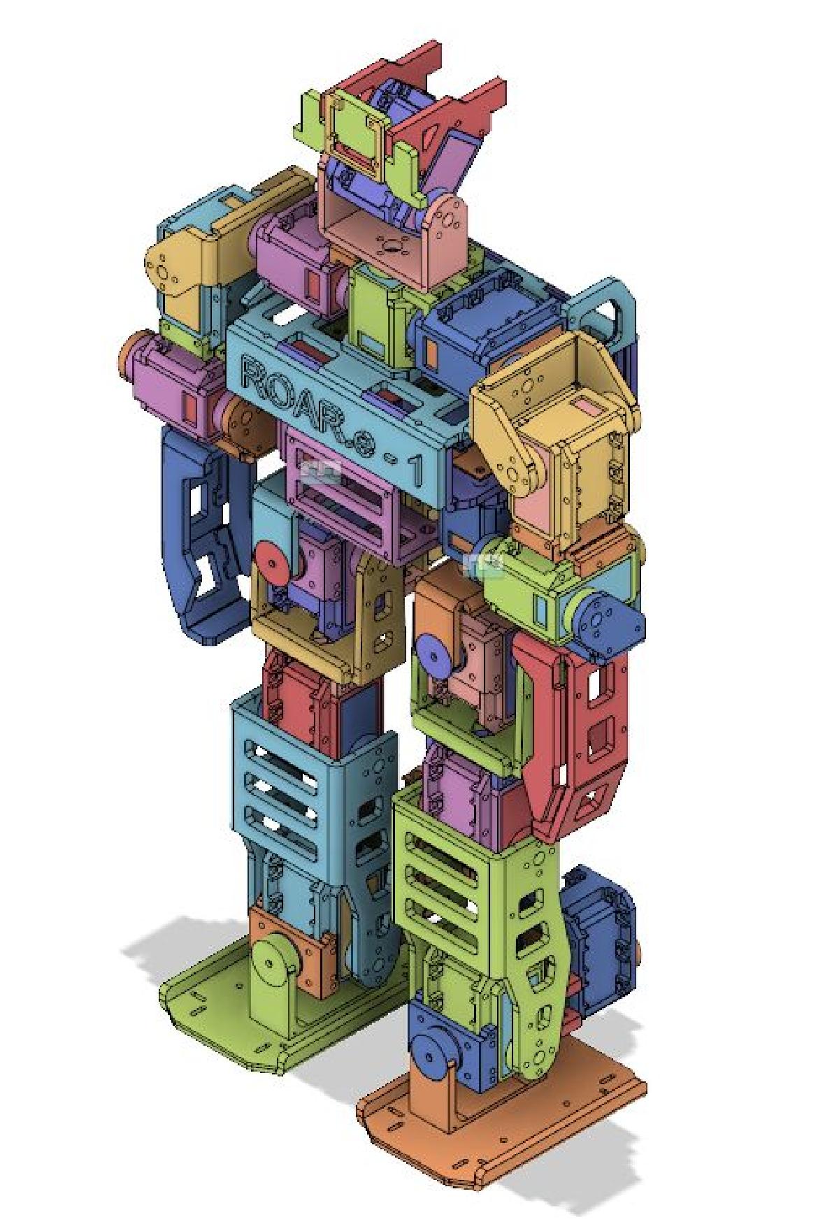 Clone impresso em 3D (ROBOTIS OP DARwin OP) com servo acessivel
