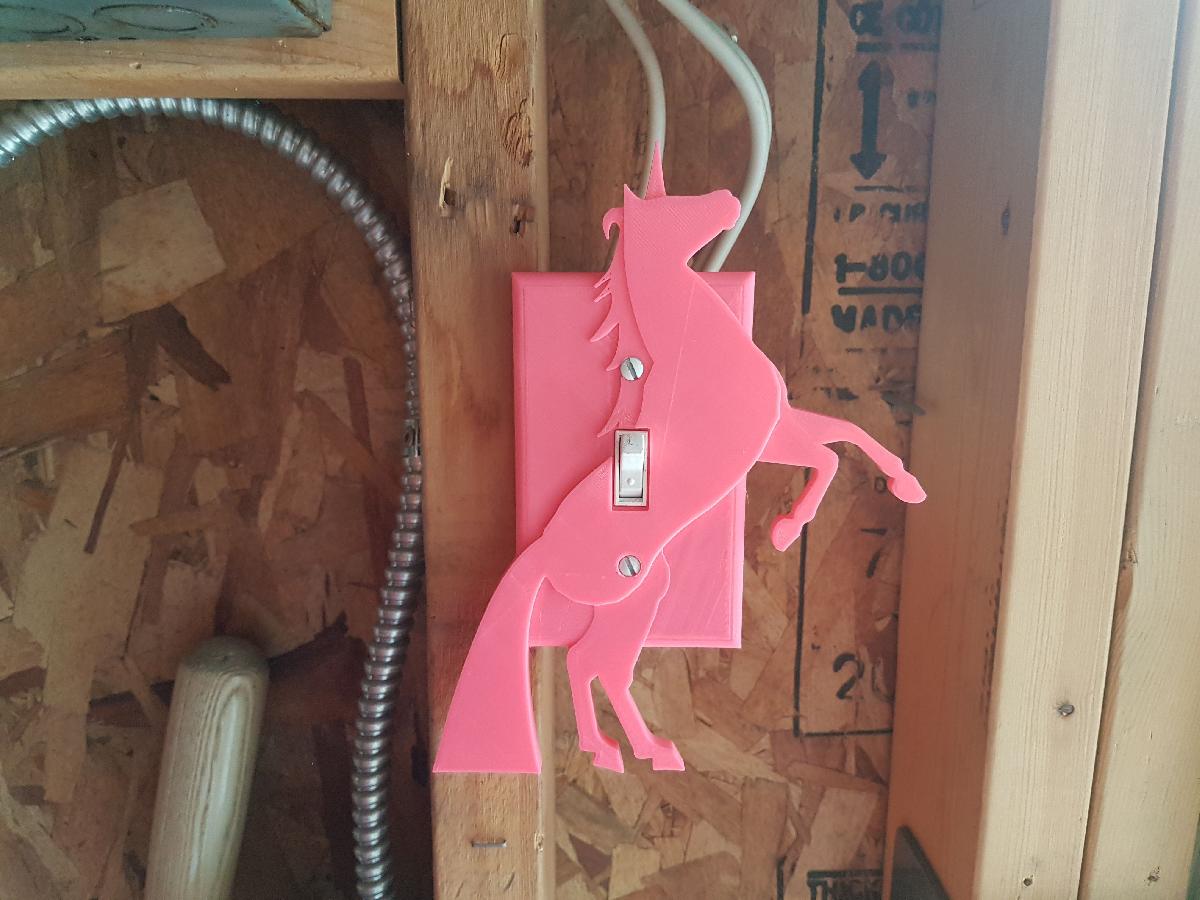 Placa de cobertura de interruptor de luz de unicornio