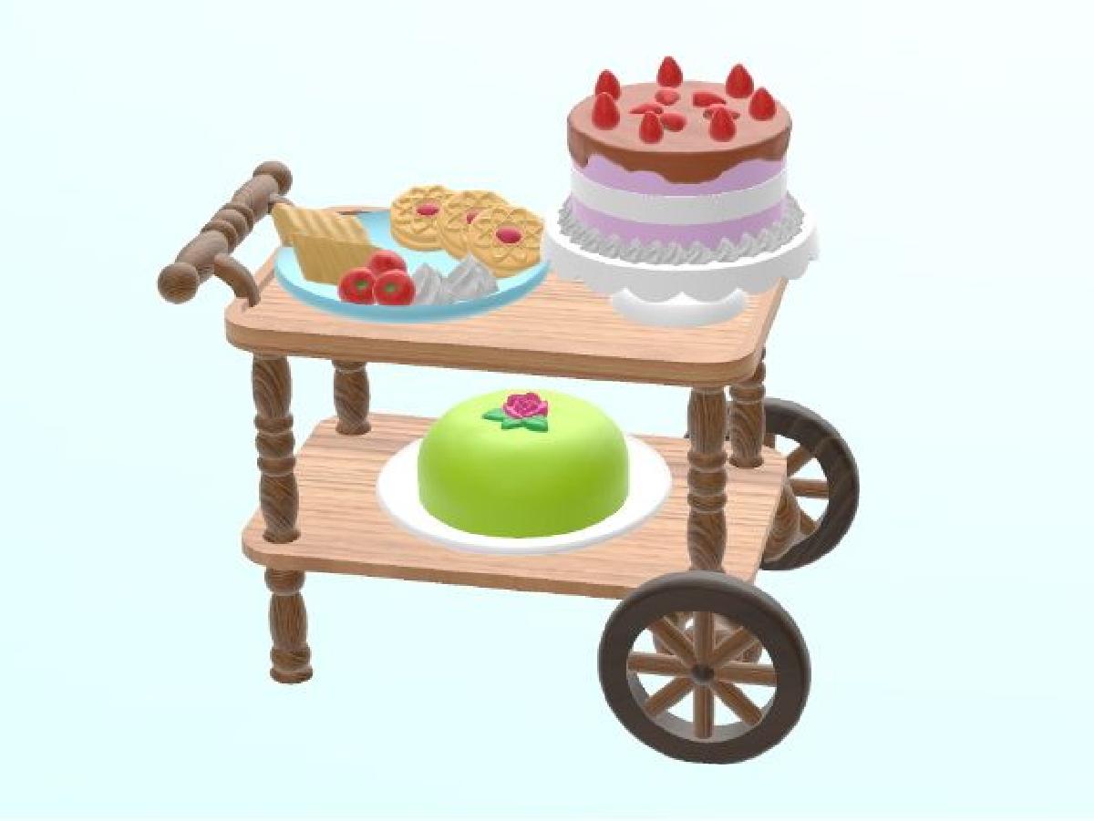 Carrinho de cha compativel com familias Sylvanian