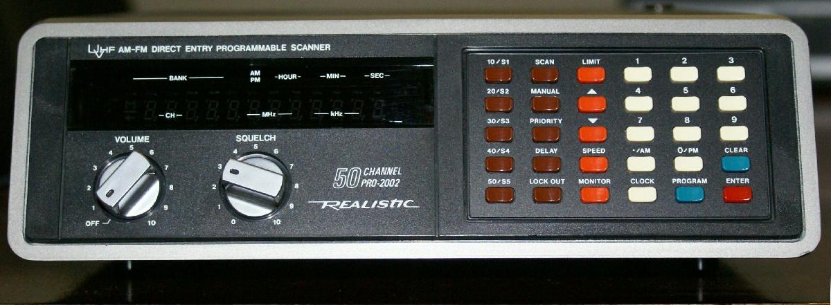 Painel de Botoes do Scanner PRO 2002 da Radio Shack