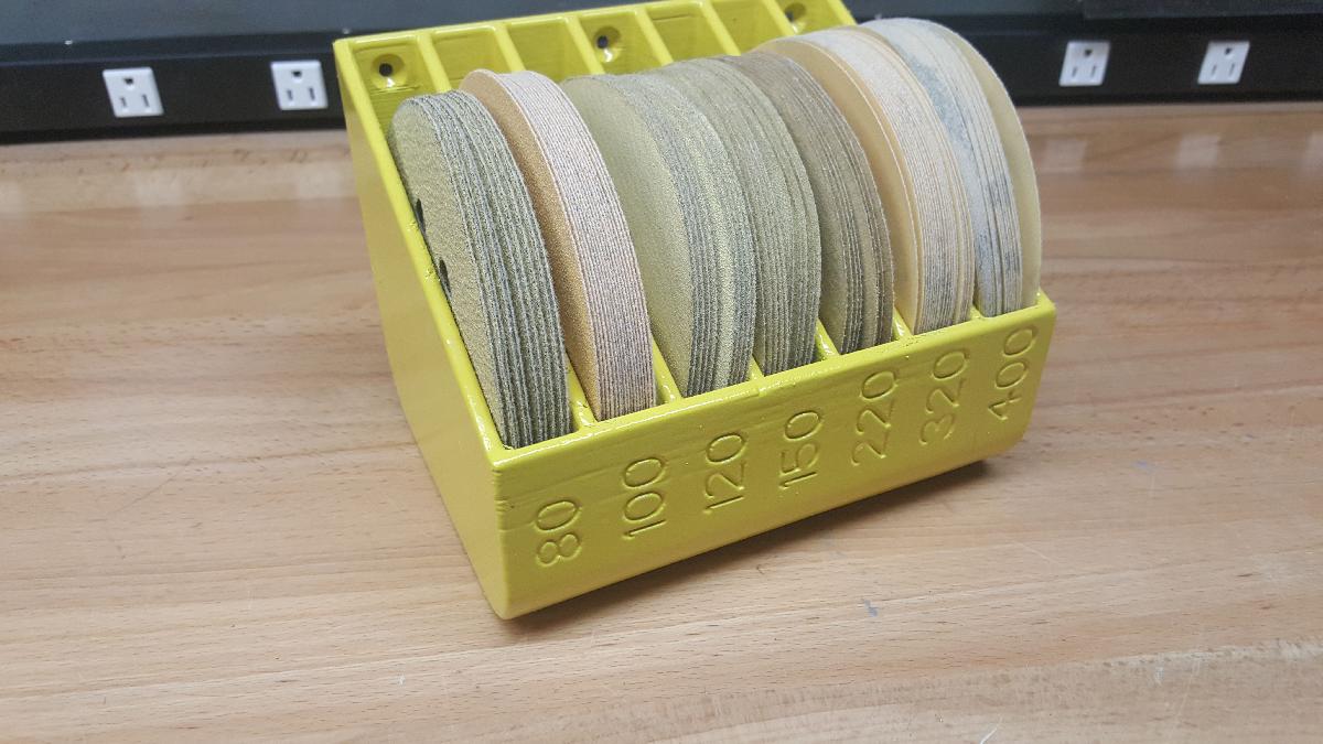 suporte/organizador de disco para lixadeira de 5