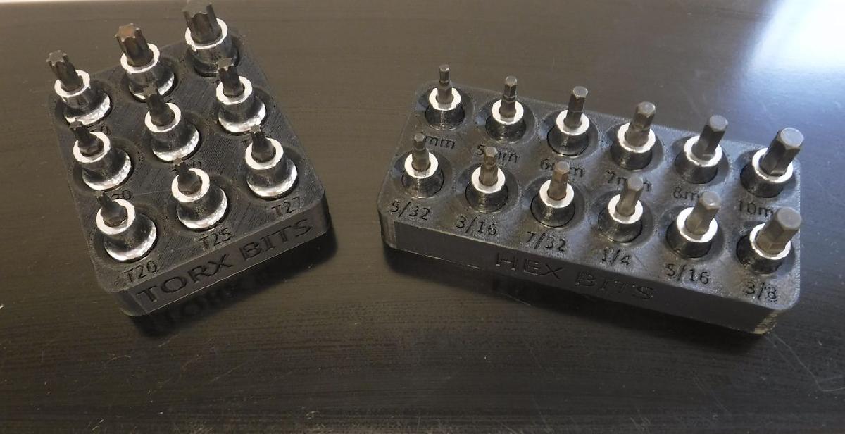 Organizadores de Caixa de Ferramentas: Bits Hexagonais de Catraca e Bits Torx