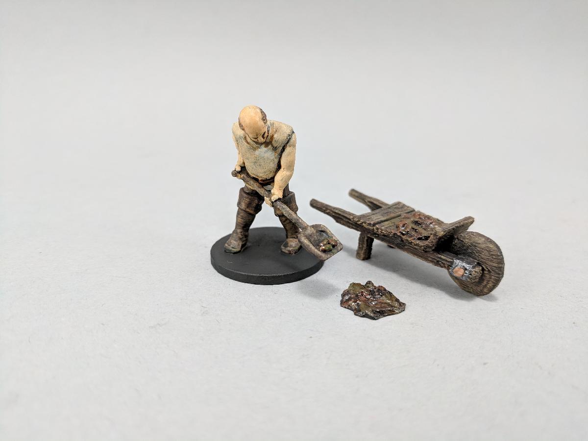 Varredora de esterco de 28 mm com carrinho de mao