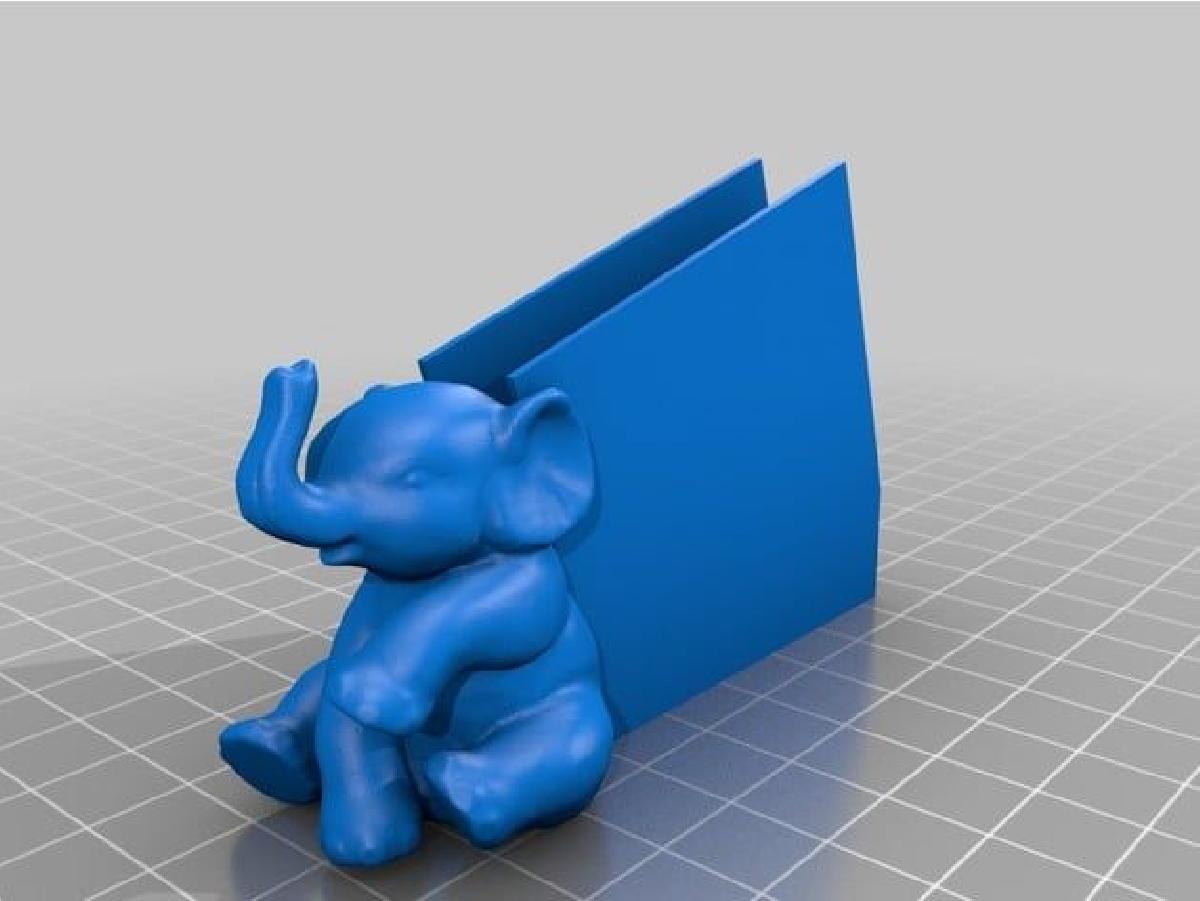 Suporte para cartao de visita de elefante sentado