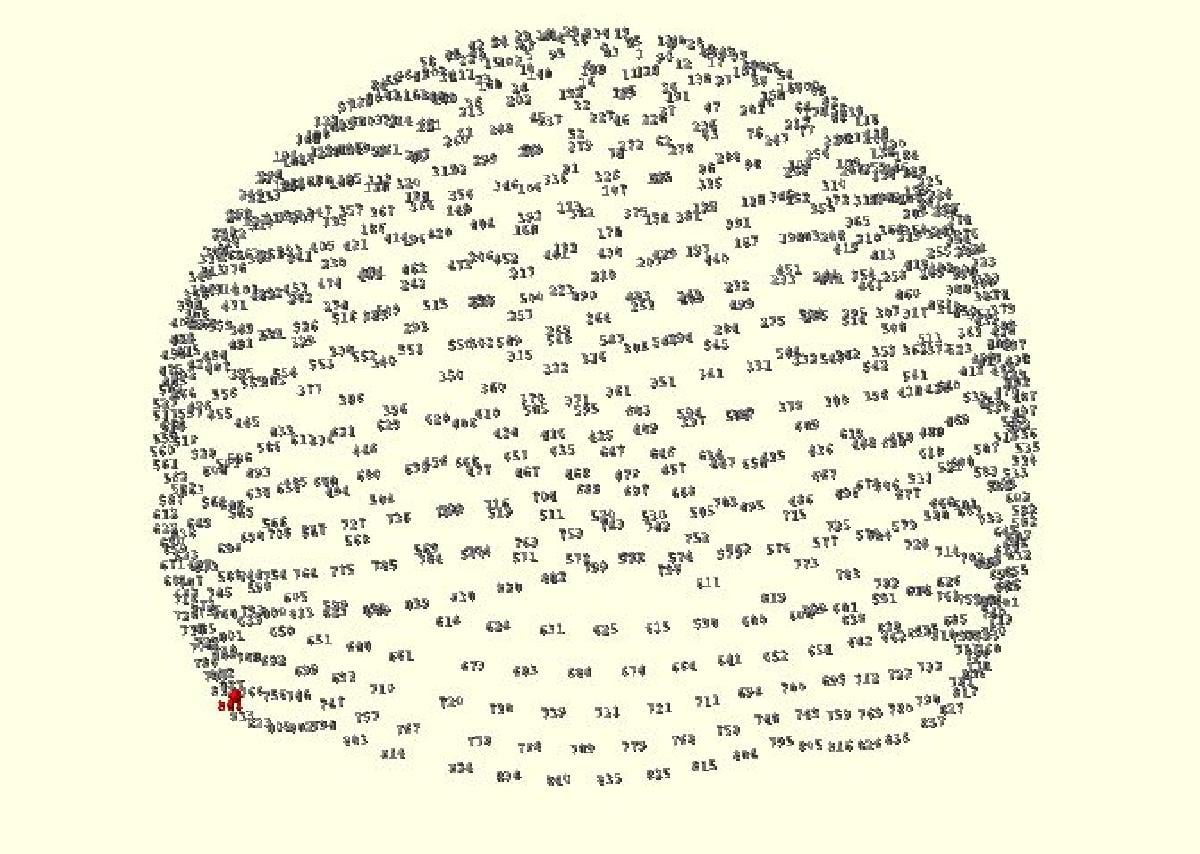 Cupula geodesica, raio 30,00 mm, frequencia 10