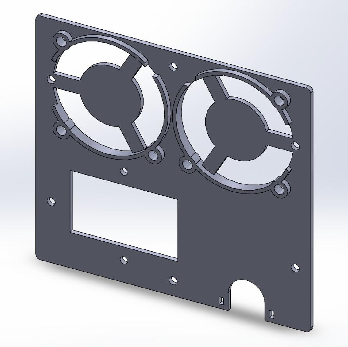 Placa de substituicao para Wanhao Duplicator i3 com ventiladores duplos de 50mm