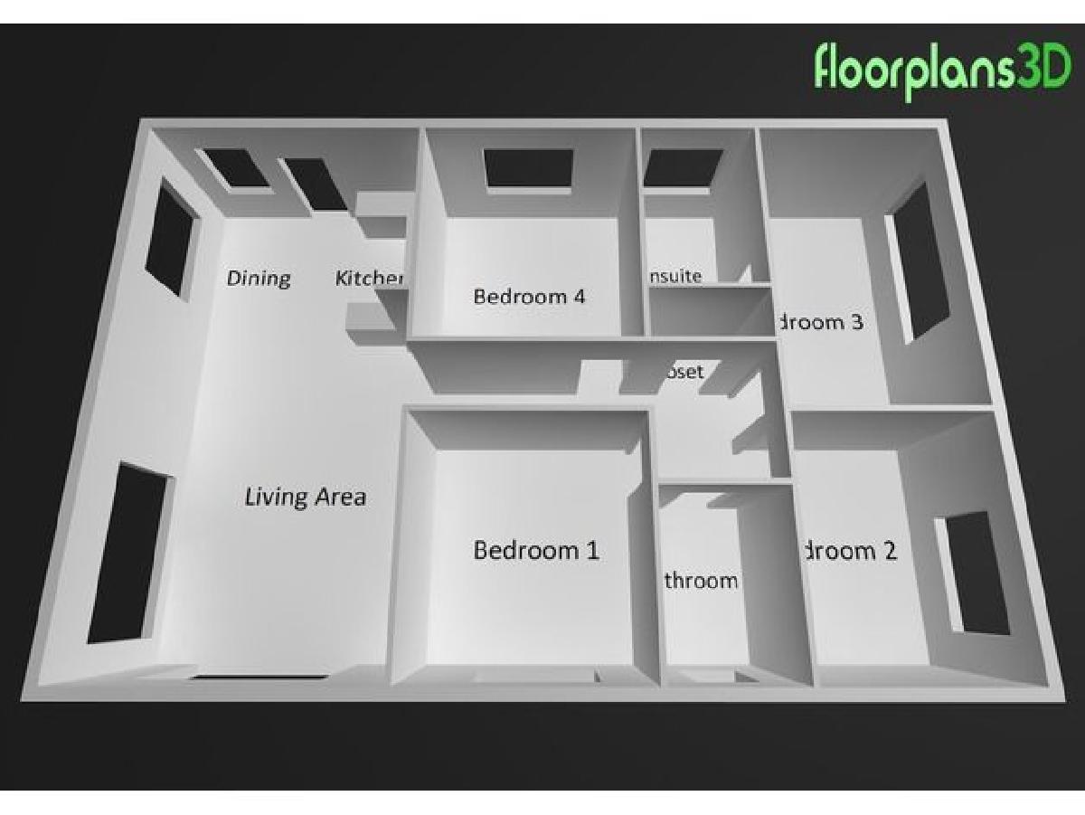 Planta baixa 3D da casa