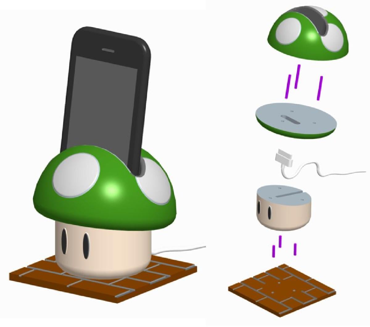 Base para iPhone em forma de cogumelo