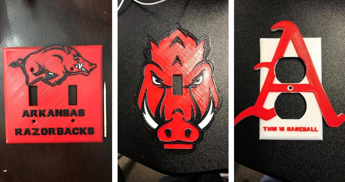 Capas de interruptores/tomadas Arkansas Razorback