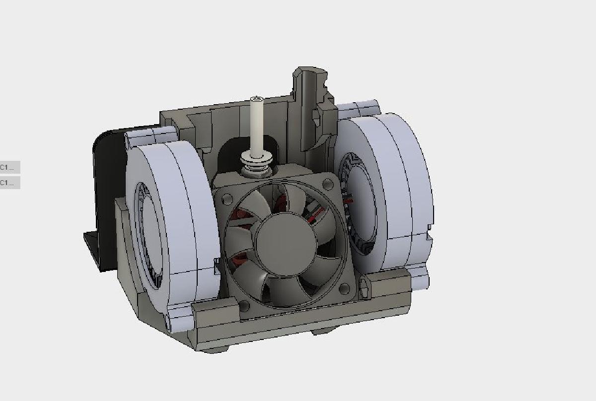 suporte de ventilador duplo para impressora ultimate creality cr10 ender 2 3 (hotend original)(EZABL)