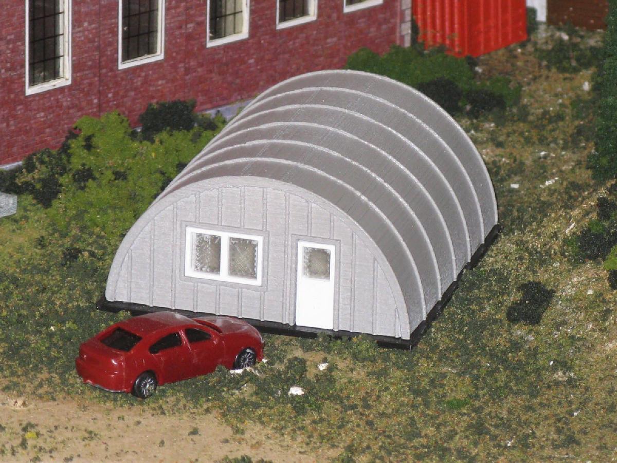 Barraca Quonset em escala HO