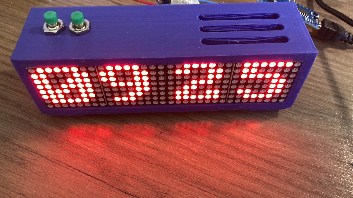 CAIXA DE MATRIZ DE LED QUATRO DO RELOGIO ARDUINO