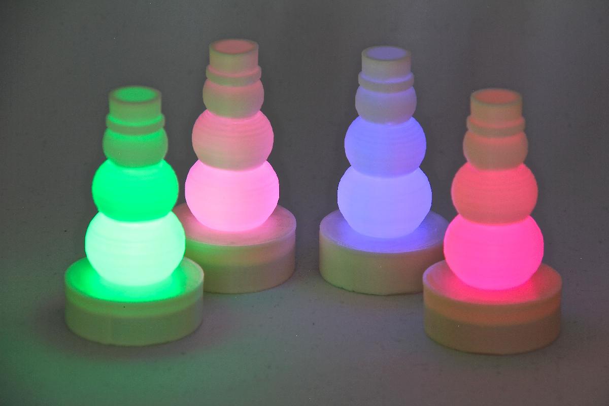 Chapeu de boneco de neve LED parametrico