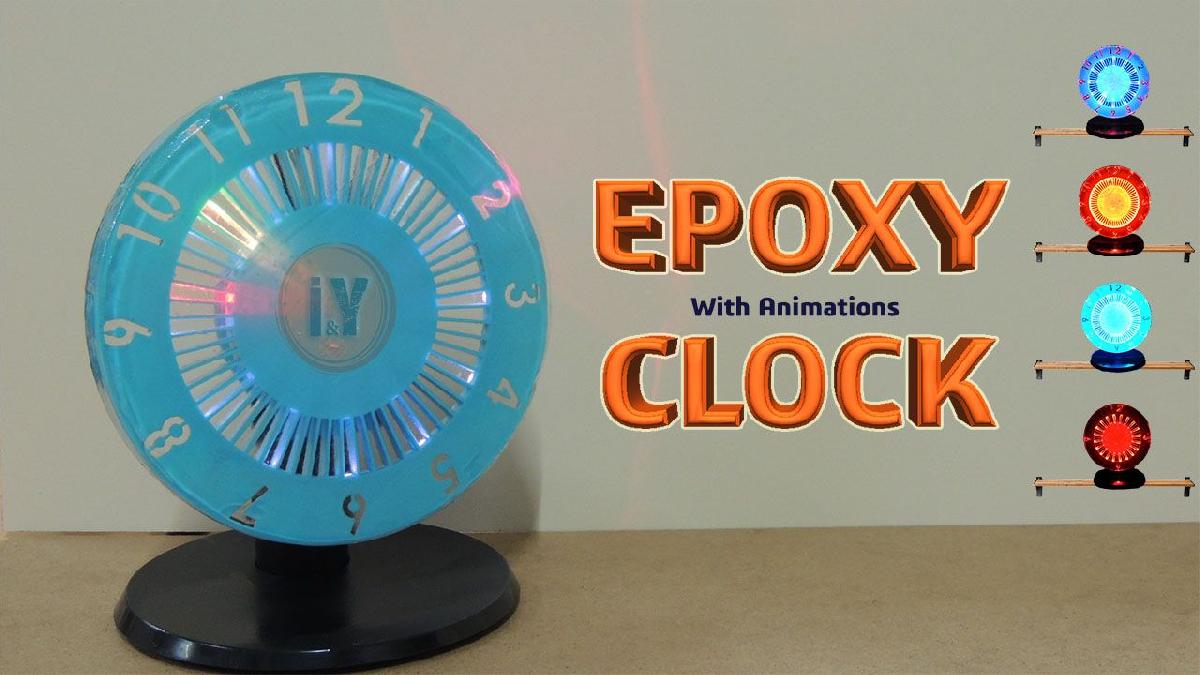 Relogio de LED em resina epoxi